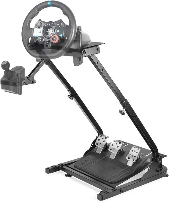 Steering Wheel Stand Foldable fit Foldable Racing Wheel Stand with Adjustable Height Angle for Logitech G29/G920/G923, for Thrustmaster T248/T300/Ferrari 458/T150/T80, (STAND ONLY)
