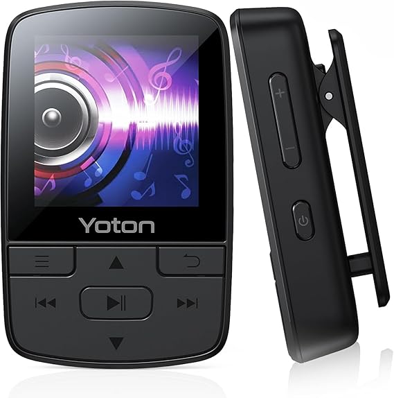 Yoton MP3 Player with Bluetooth, Max 64GB, HiFi, Clip, TF Card Required