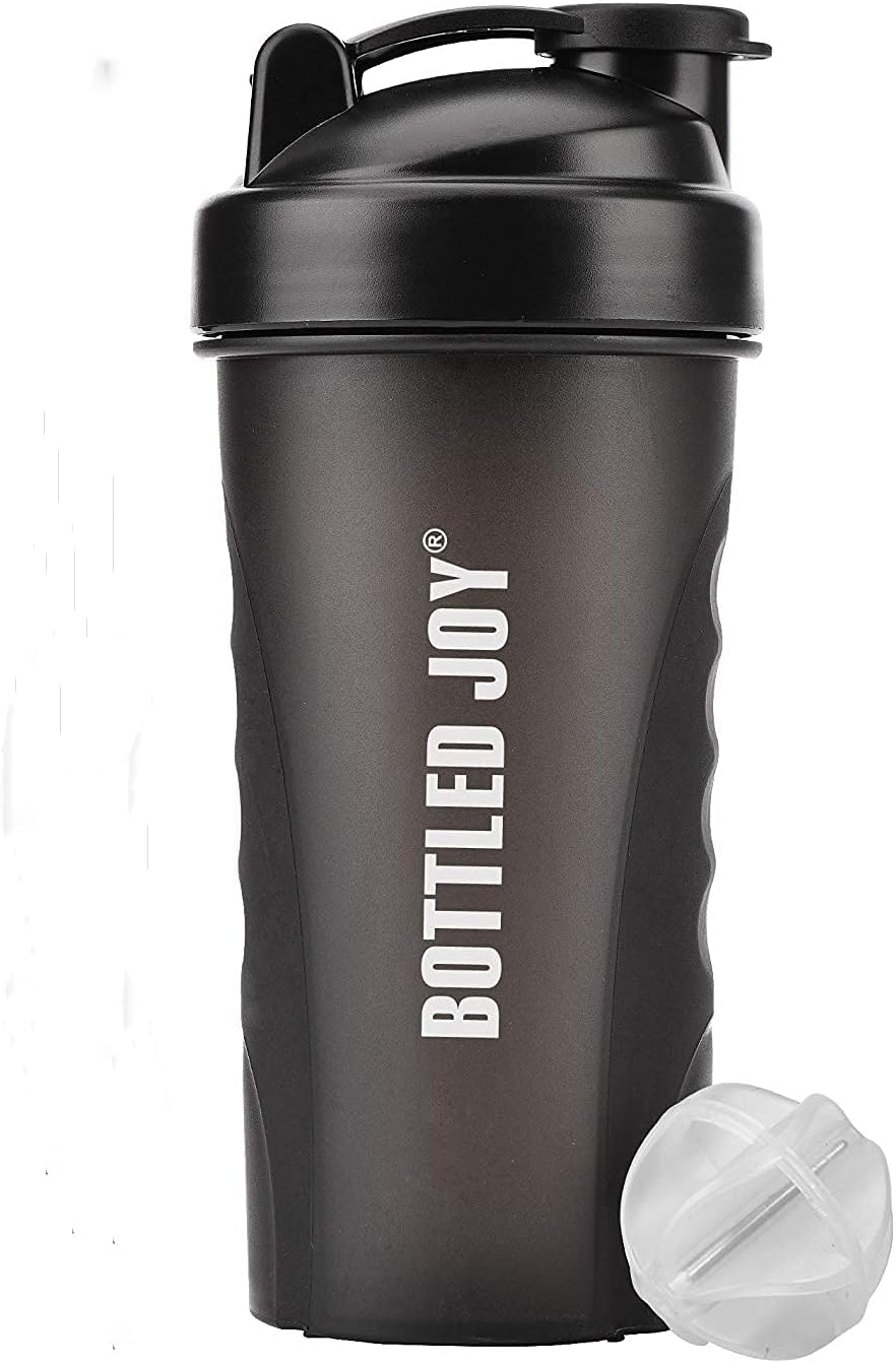 VENNERLI Protein Shaker Bottle Shaker Cup with Mixer Ball BPA Free Plastic Leakproof Sports Water Bottle for Fitness Sports and Travel 800ml Black