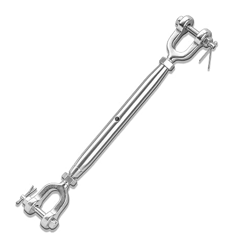 Turnbuckle, 1/2" 304 Stainless Steel Turnbuckle, 4400lbs Working Load Limit, Heavy-Duty Closed Body Jaw and Jaw Turnbuckles for Cables Wire Tensioner, Zipline, Shade Sails