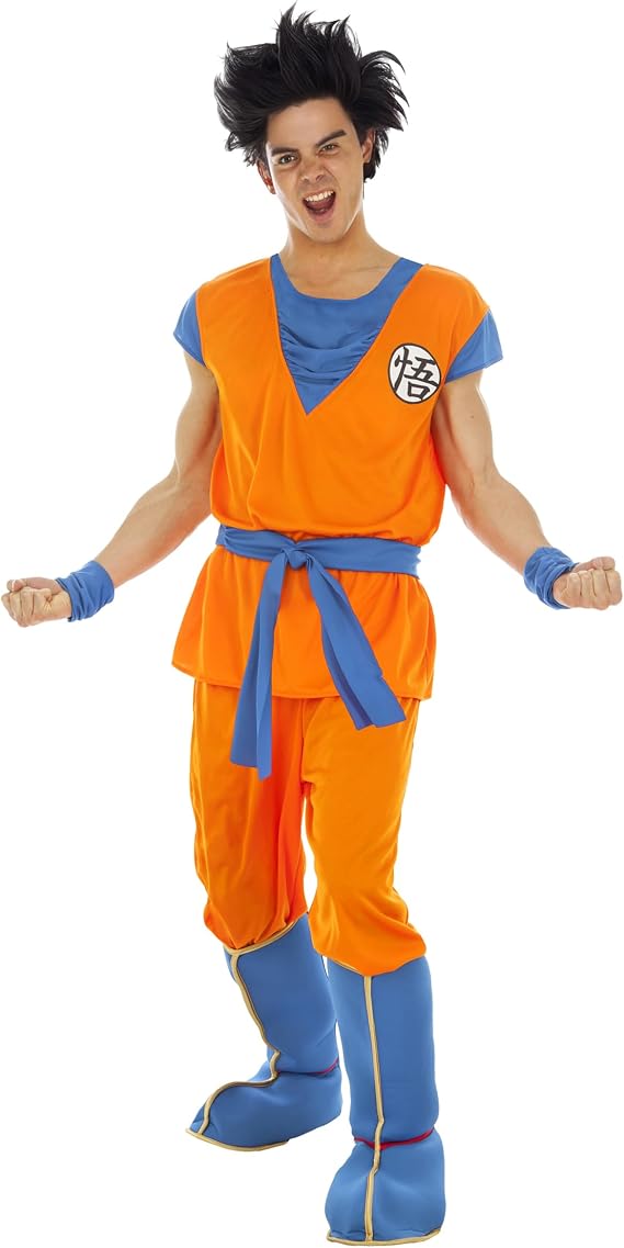 Chaks Goku Saiyan 7-piece (Dragon Ball Z) (Extra Large) | Official Dragon Ball Costume, 7 Piece Set with T-Shirt, Pants, Belt and Accessories, Carnival, Comic Con