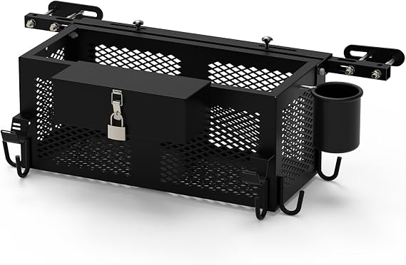 Heavy Duty Tractor Tool Box - 24"x10"x10" Heavy Duty Steel Storage Accessories, Fits Most Tractor & Zero Turn Mower
