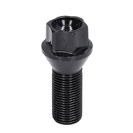 Wheel Bolts M14 x 1.25 Wheel Bolt Nut Bolt Wheel Bolt Taper Seat Wheel Bolts Nut Bolt Cold Forged Black Replacement Part for Series 1 Series 2 Series 3 Series 5 Series 7 Series X1 x 3 x 5 x 6