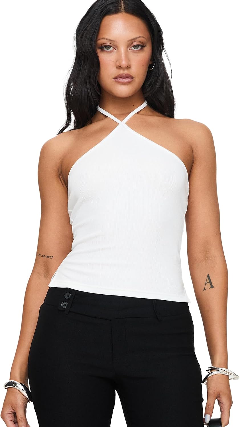 Princess Polly Women's Baseline Halter Rib Top