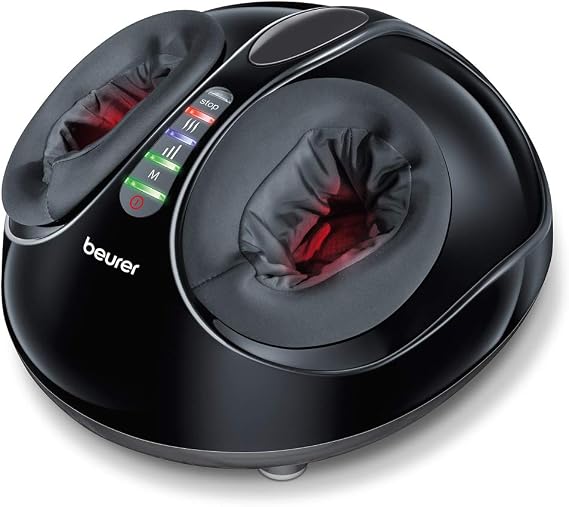 Beurer FM90 Shiatsu and Air Compression Foot Massager | Dual Massage Function | Optional Heat Function | 3 pre-Set programmes | 3 Intensity Settings | Washable Cover | Suitable up to Shoe Size 46
