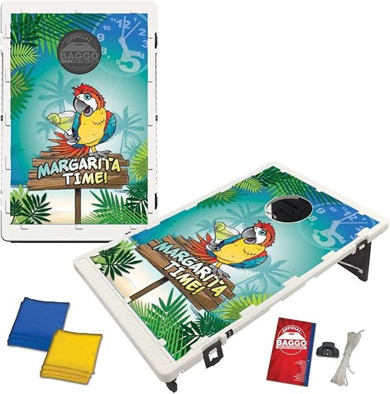 Margarita Time Parrot Portable Size 2x3 Bag Toss Set