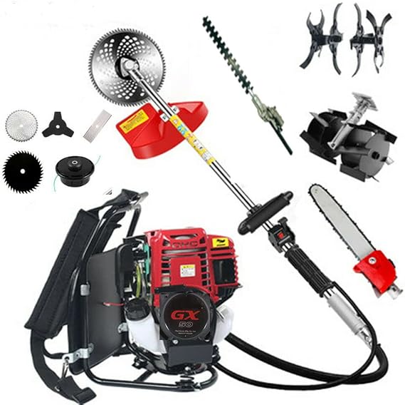 10 in1 Backpack GX50 4 Stroke Brush Cutter Weed Wacker Weed Eater strimmer Mini Tiller Cultivator