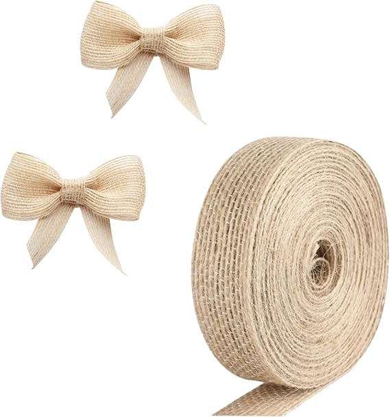 Jute Ribbon,Natural Jute Burlap Ribbon Rolls,Linen Ribbon,2cm*5m/1Rolls
