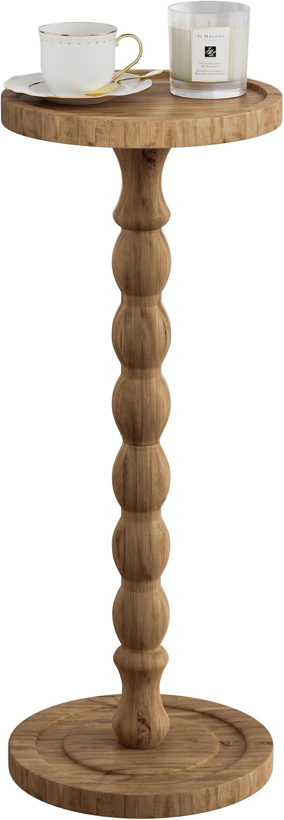 Wooden Round Side Table, Round Bar Table,Small End Table-Dunkle Holzfarbe | Coffee Table for Home Bar Pub, Solid Wood Leg, Coffee Tea Dining Bistro Table, for Small Spaces, Bedroom, Sofa