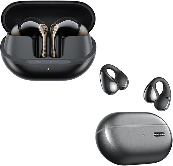 SoundPEATS Air5 Pro+ Active Noise Cancelling Earbuds with xMEMS and PearlClip Pro Hi Res Ear Clip Earbuds