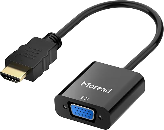 Moread HDMI to VGA Adapter, Male to Female, Black
