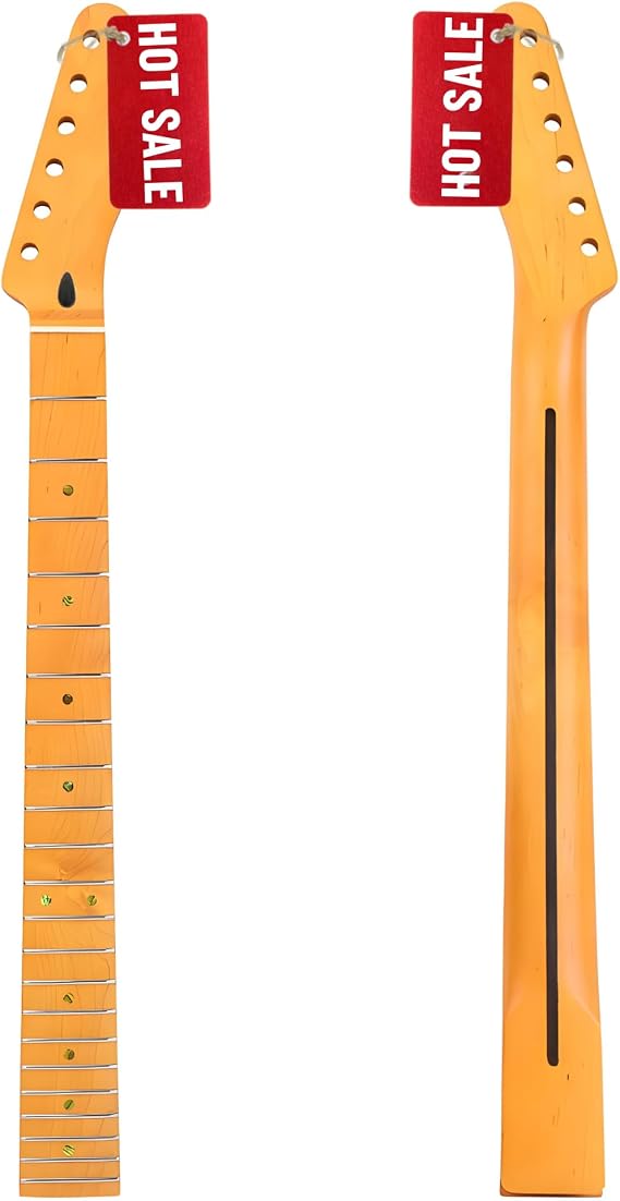 Tele Guitar Neck 22 Frets, 25.5'' Canadian Maple Electric Guitar Neck for TL Style Guitar Parts Replacement
