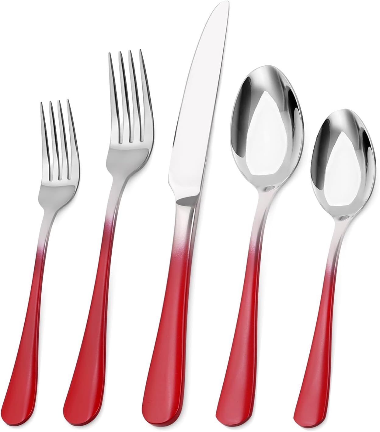 Blue Silverware Set, Bysta 20-Piece Stainless Steel Flatware Set, Kitchen Utensil Set Service for 4, Tableware Cutlery Set for Home and Restaurant, Knives mirror polish, Dishwasher Safe