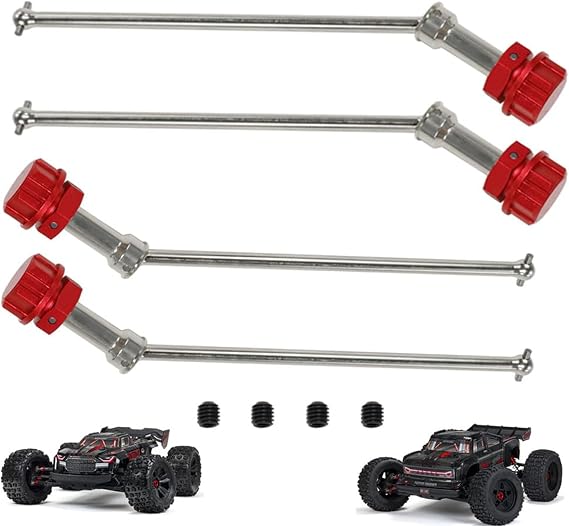フロント&リア CVD ドライブシャフト + ホイール 六角ナット アップグレードパーツ Arrma 1/5 KRATON 8S BLX、Outcast 8S BLXレッド