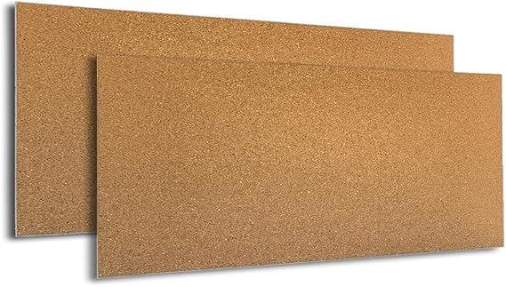 Manton Cork 12" x 36" x 1/2" Thick Cork Sheets (2-Pack), 100% Natural and Sustainable Cork Bulletin Boards. Perfect for Home, School, and Office
