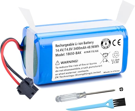 3400mAh Replacement Battery for Amarey A800 A900 Onson J10C iMartine C800, Coredy R300 R500+ Tesvor X500 Pro Goovi D380 F007C D382, Conga Excellence 990 950 1090, for Shark RV750 RV725 RV720 RV700 Etc