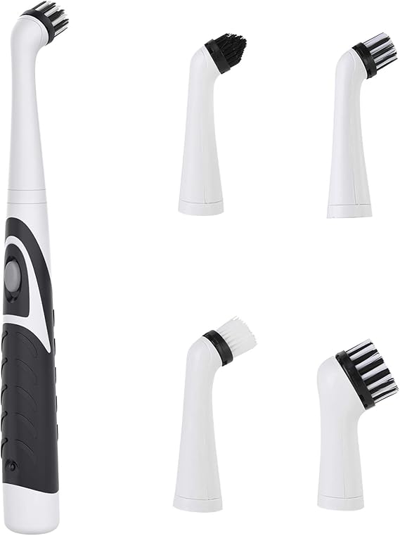 Electric Cleaning Brush for Tile And Tub, Electric Spin Scrubber Household Cleaning Brushes with 4 Heads, Kitchen Accessories Suitable for Home, Bathroom Floor, Tub, Shower, Tile