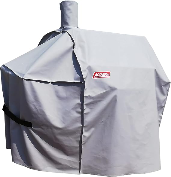 Grill-Smoker-Cover Sized for Char Griller Grill Smoker 2823, 2123 600D Heavy Duty Canvas Water Proof All Weather Off-Set Charcoal Smoker Cover G21616 (Grey)