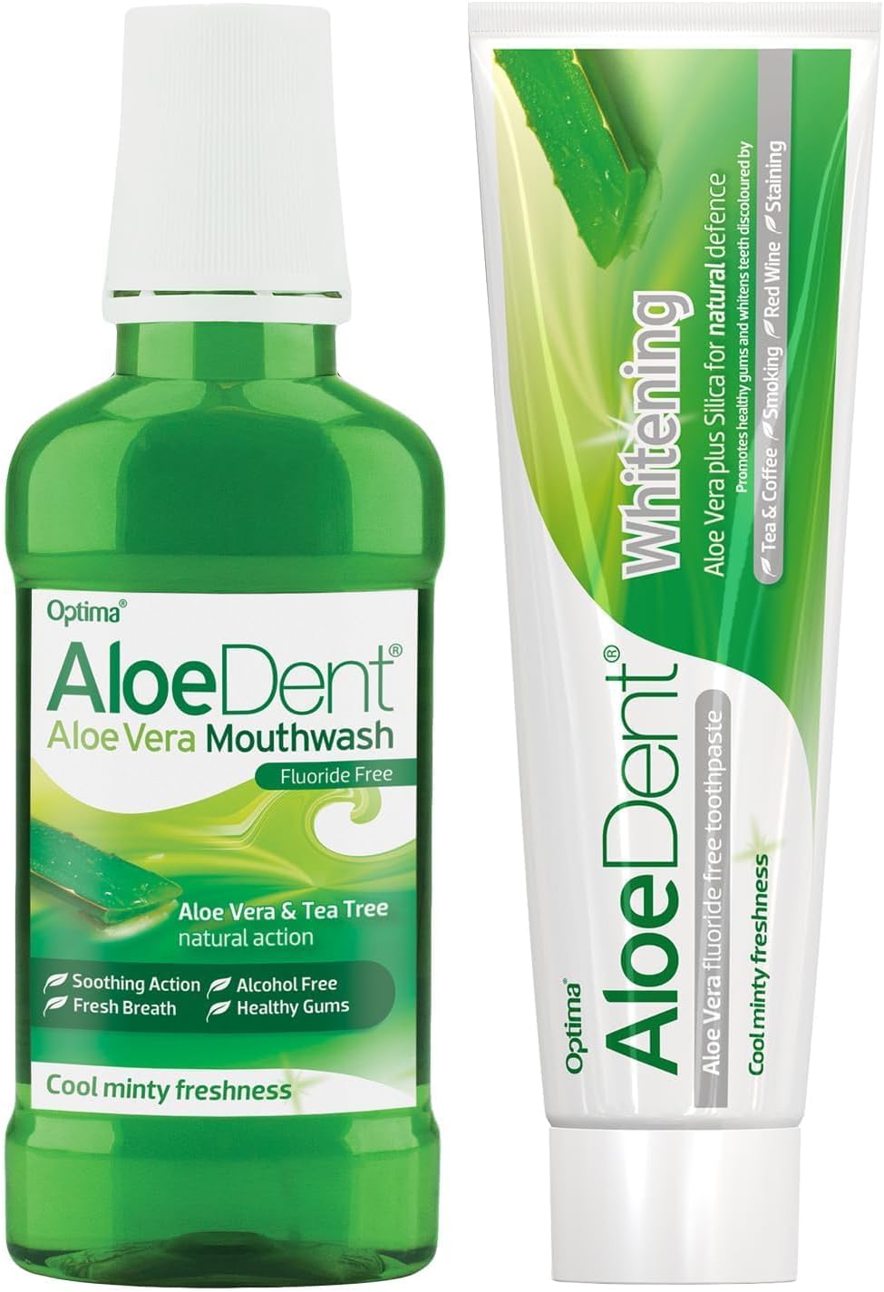 Extra Whitening Toothpaste with Aloe Dent Miracle Aloevera - 100 ml and Aloe Dent Alcohol-Free and Fluoride-Free Anti-Scent Natural Oral Care Water - 250 ml