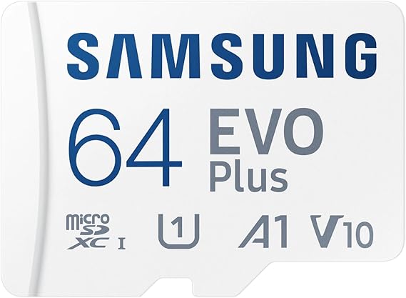 Samsung EVO Plus 64GB Micro SDXC with SD Adapter, up to 130MB/s, Extended Storage for Gaming Devices, Android Tablets, Smartphones, Memory Card