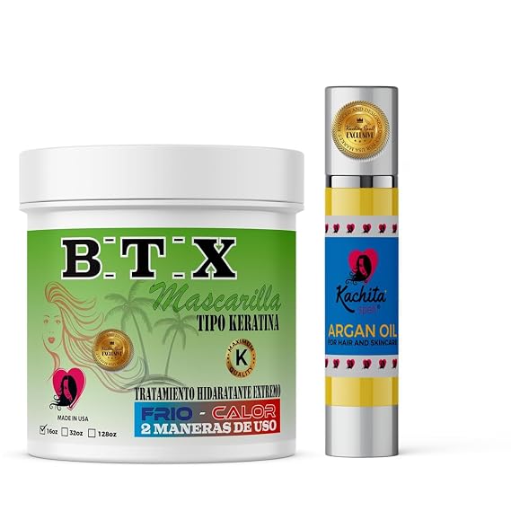 Kachita Spell Hair Treatment Capillary System Formaldehyde Free Mask + Moroccan Argan Oil 100% Pure