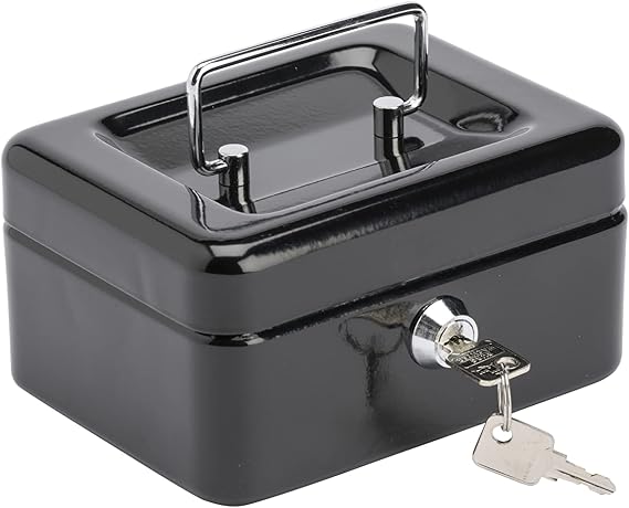 Burg-Wachter 6" Cash Box - Black, 152 x 80 x 115, CB01BK