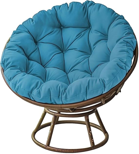 DRXRD Papasan Cushion for Outdoor Papasan Chair, Thickened Soft Swing Pad for Hanging Basket Papasan Chair, Comfortable and Durable Cushion for Patio, Garden, Porch, and Indoor Use(Blue,60 * 60cm)