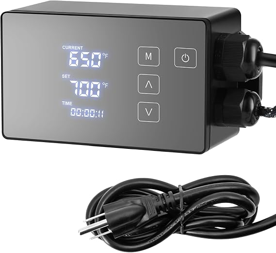 Digital Temperature Controller with Accessories, Black, 110V, Easy to Use