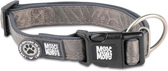Max & Molly Urban Pets Matrix 2.0 Smart Tagged Dog Collar – Safe and Comfortable Collar (Stone, XS)