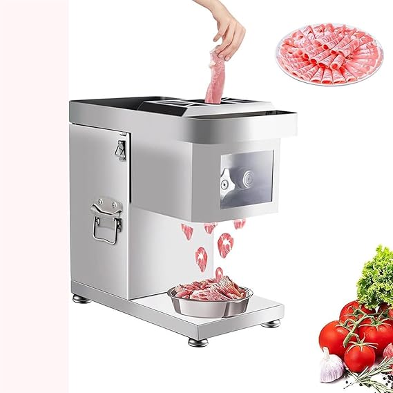 Stainless Steel Electric Meat Slicer - Professional Food Cutter for Meat & Cheese, Easy to Clean, Low Noise, for Home & Commercial Use (2.5mm)