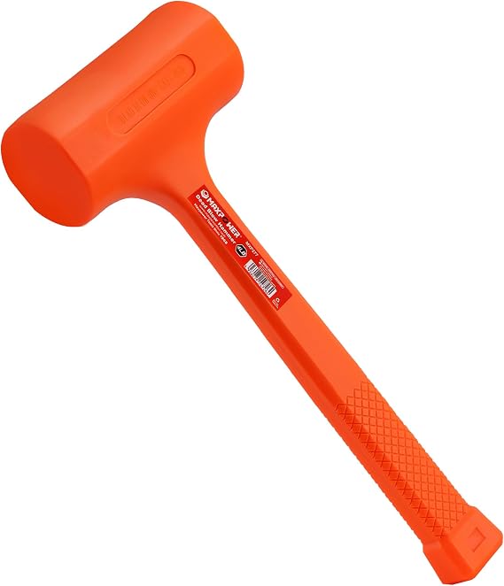 MAXPOWER Dead Blow Hammer, 4LB Dead Blow Mallet with Checkered Grip Handle, Spark and Rebound Resistant Orange Deadblow Hammer