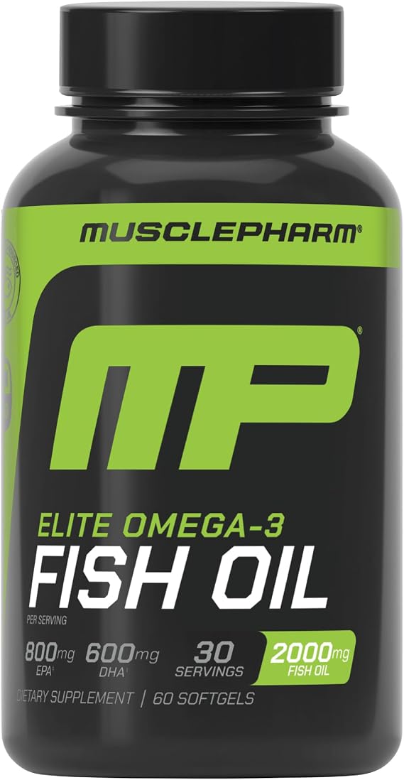 Muscle Pharm Essentials Fish Oil Omega 3-60 Liquid Softgels - 30 Servings | 2000mg Omega 3 Fish Oil, Cardiovascular Support, Immune Health, Joint Wellness, Athletic Recovery