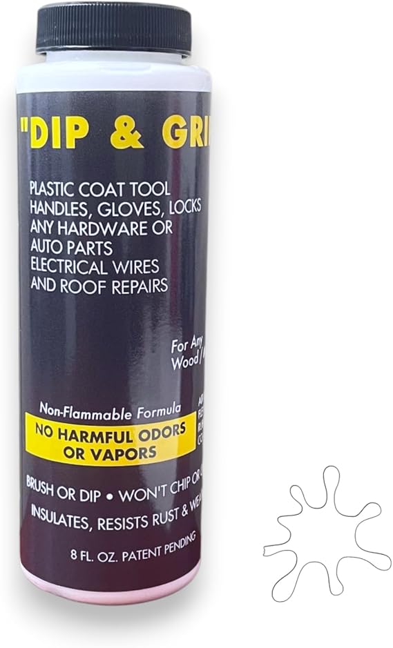 Dip and Grip (White) Rubberized Plastic Coating Tool Handles Broken Wires Gloves Vehicles Abrasion Corrosion Slipping- 8 Fl. Oz