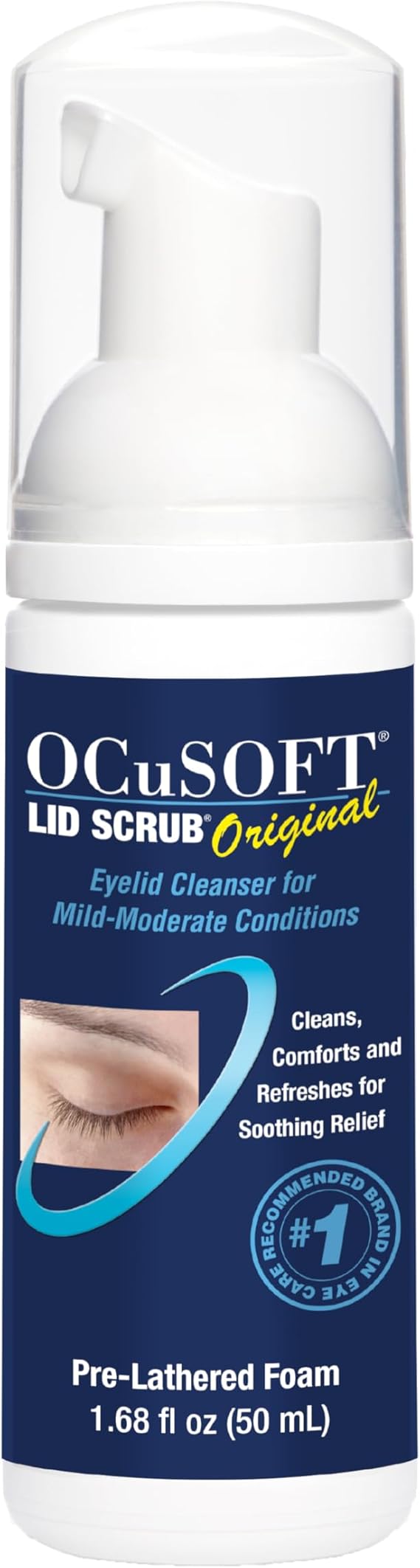 OCuSOFT Original Foaming Eyelid Cleanser - Mild Instant Foam to Remove Oil, Dust, Pollen & Makeup - 1.68 fl oz
