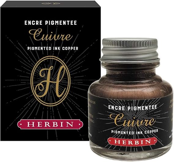 Jacques Herbin 13506T - A 30 ml bottle of pigmented fountain pen ink, Copper colour - Made in France - Calligraphy - writing - Arts & Crafts - Creative
