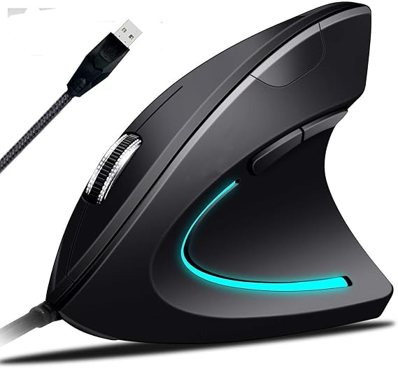 Ergonomic Mouse High Precision Optical Vertical Mouse Adjustable DPI 800/1200 / 2400/3200 Wired Computer Mouse