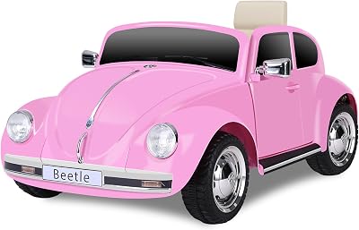 12V Kids Electric Car, Power Wheels with Remote Control, Ride on Car Toys with LED Light, 3 Speeds, Aged 3-5 Years Old, Pink