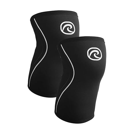 Rehband 5mm Knee Sleeves for Functional Training, Cross-Training & Powerlifting, Weightlifting Knee Support made of Neoprene, Unisex, Colour:Black - 1 Pair, Size:Medium