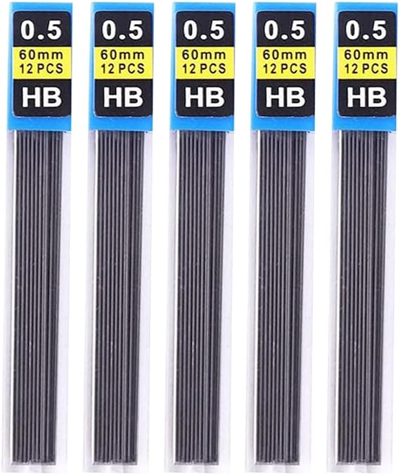 5Pcs/Set Pencil Lead Refill, Pencil Refill Office Writing Accessories Pencil Student Stationery Pencil Refills(0.5mm)