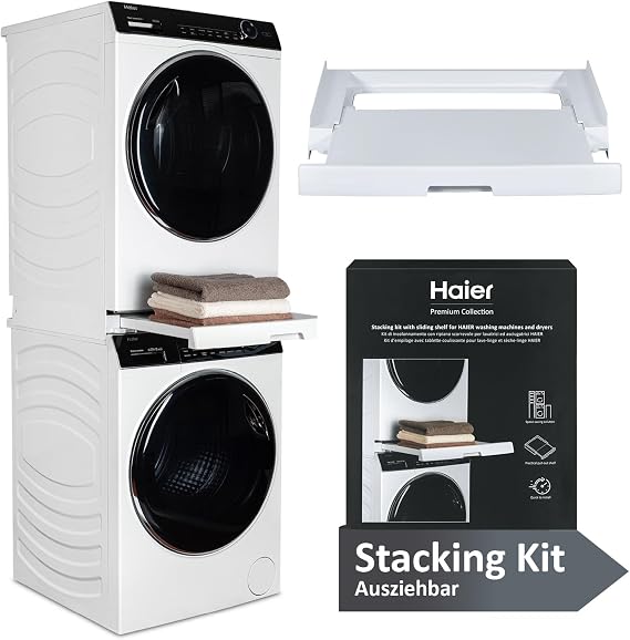 Haier Intermediate Frame for Tumble Dryer & Washing Machine Extendible Universal Connection Frame for Haier Washing Machine Series 3 5 7 & Dryers Series 5 7 Tilt-Proof Intermediate Kit White Extendable universal connection frame for series 3 5 7 tilt-proof white [Energy Class G]