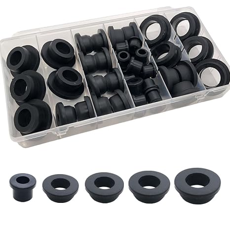 45PCS T-Type Rubber Grommet kit 5 Size Silicone Grommets for Wiring Automotive Rubber Firewall Hole Plug Cable Wire Protection,Drain Holes in Irrigation Systems etc(1/2" 3/4" 7/8" 1" 1 1/4")