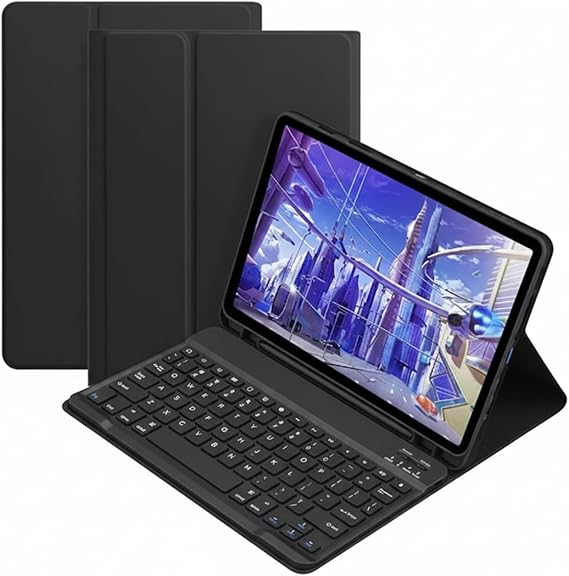 Microcase Samsung Galaxy Tab S10 Lite Tablet Uyumlu Bluetooth Klavyeli Standlı Kılıf - BKK4