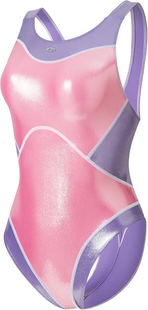 LEOHEX Super Shiny Sexy Bodysuit Racing Swimsuit High Elasticity Slim Fit Wet Look