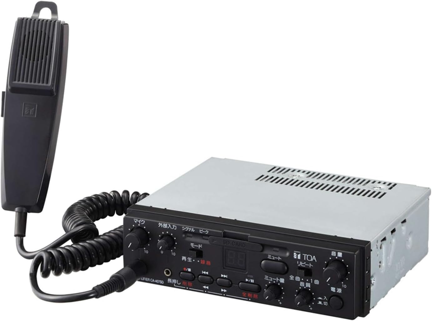 TOA CA-207SD Car Amplifier, 20 W, SD Card Recording and Playback Function, DIN Size