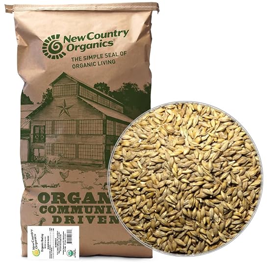 New Country Organics | Organic Barley for livestock | Certified Organic and Non-GMO | Feed Grade | 40 lbs