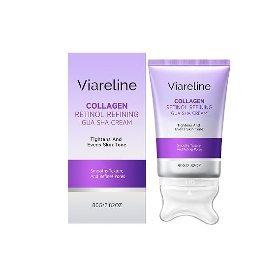 Collagen Retinol Refining Gua Sha Cream, Tightens & Evens Skin Tone, Smooths Texture, Refines Pores, 2.82 oz