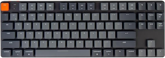 Keychron K1 SE Ultra Slim Mechanical Keyboard, 87 Keys, US Layout, Bluetooth Wireless/Wired Compatible, Blue Axis | Wireless White LED Light Low Profile Gateron Mechanical Switch for Mac Windows