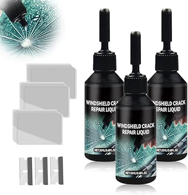 Windshield Crack Repair Kit, 2025 Upgrade Cracks Gone Glass Repair Kit, Premium Windshield Repair Kit for Chips and Cracks Car Glass Repair Kit, Cracks Gone Glass Kit Automotive Windscreen Tool 3PCS