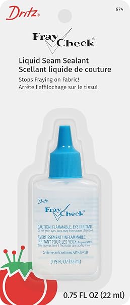 Dritz Fray Check Liquid Seam Sealant Permanent Clear Fabric Edge Protector to Prevent Fraying and Secure Thread Ends 0.75 oz | Sewing Supplies
