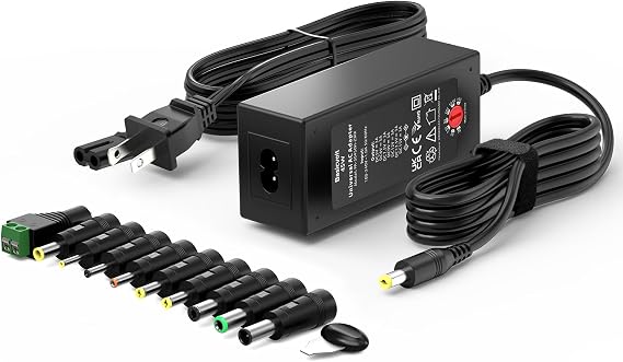 45W Universal 15V 13.5V 12V 9V 7.5V 6V 5V DC Power Supply, Switching AC Adapter Replacement Power Cord for LED Strip Lights Baby Monitor Security Cameras, Support 1A 2A 3A Max. | Switching AC Adapter, 15V 13.5V 12V 9V 7.5V 6V 5V DC Power Adapter Cord, for LED Strip Lights Baby Monitor Security Cameras